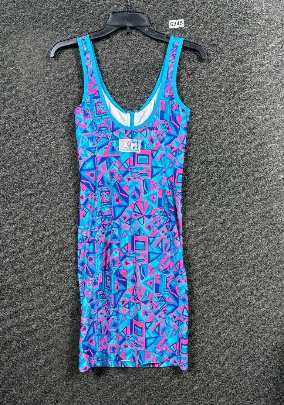 Champion Womens X MTV Multi Color Retro Print Bodycon Dress Size M Sleeveless